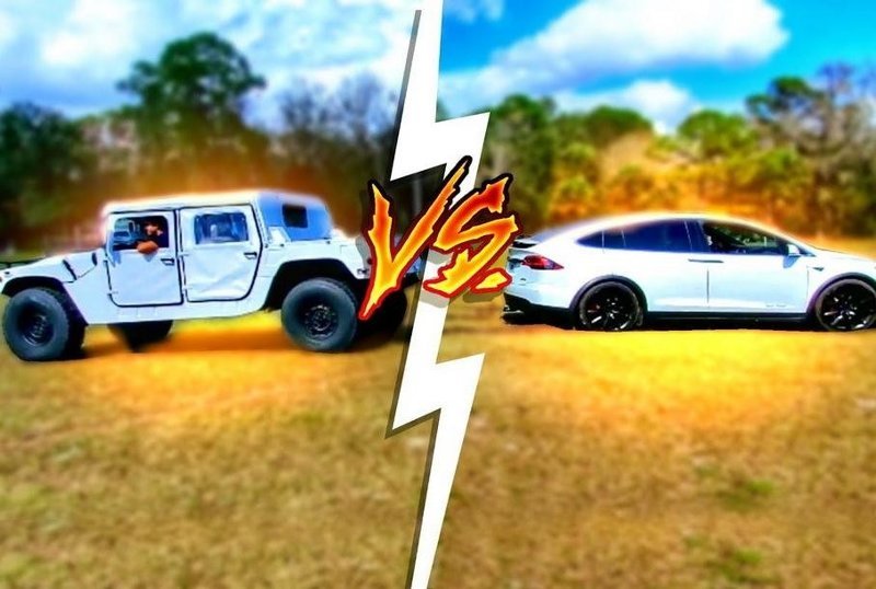 Кто кого: Tesla Model X против Hummer H1 и Ford F-450