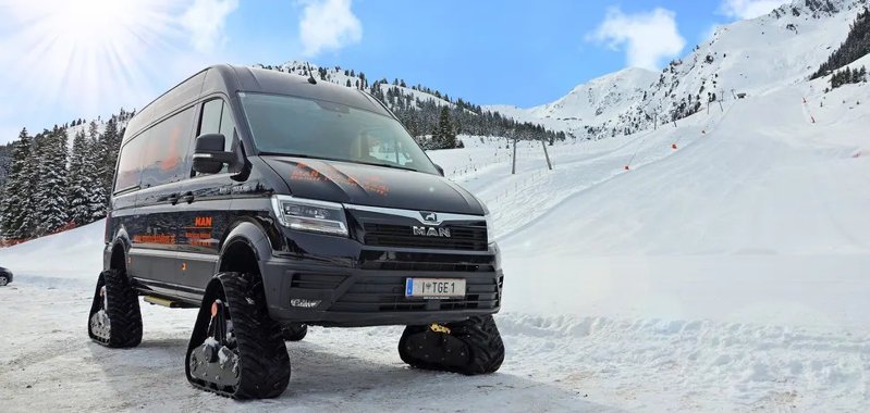 MAN TGE 4×4 поставили на гусеницы и превратили в вездеход