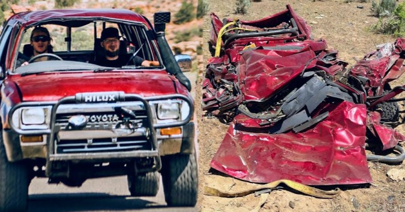 Toyota Hilux испытали на прочность, сбросив с высоты 3 км